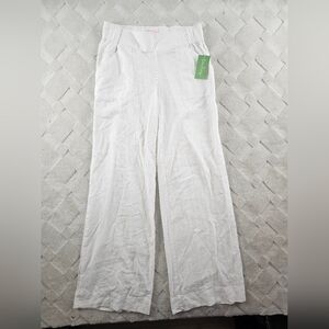Lilly Pulitzer Linen Beach Pant Womens Small White Casual Vacation Comfort